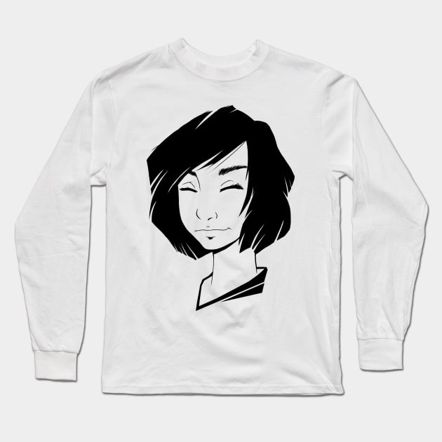 Quiet happiness Long Sleeve T-Shirt by smilingdwarf